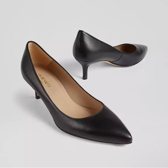 LK Bennett London Audrey Black Leather Kitten Heel Courts Size 6 - Picture 15 of 15